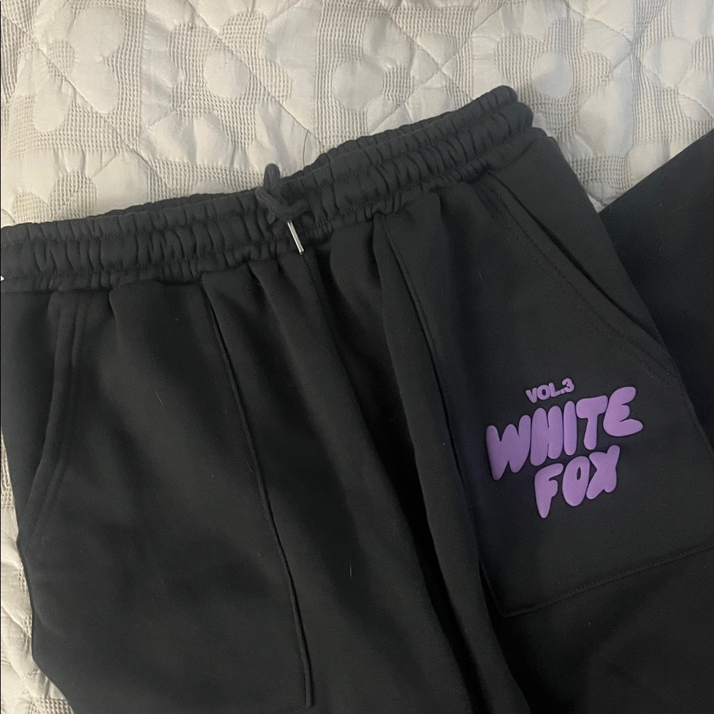 Womens Black/Purple Joggers